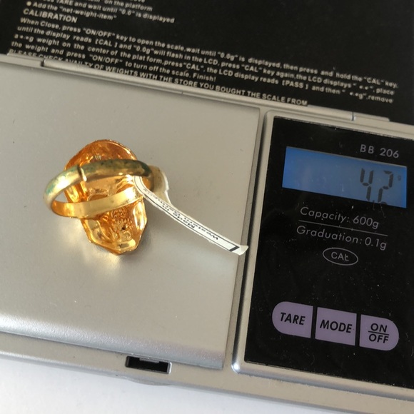 Vintage Made in Western Germany Gold Tone Enamel scull Ring w/Tag adjustable - Picture 10 of 10